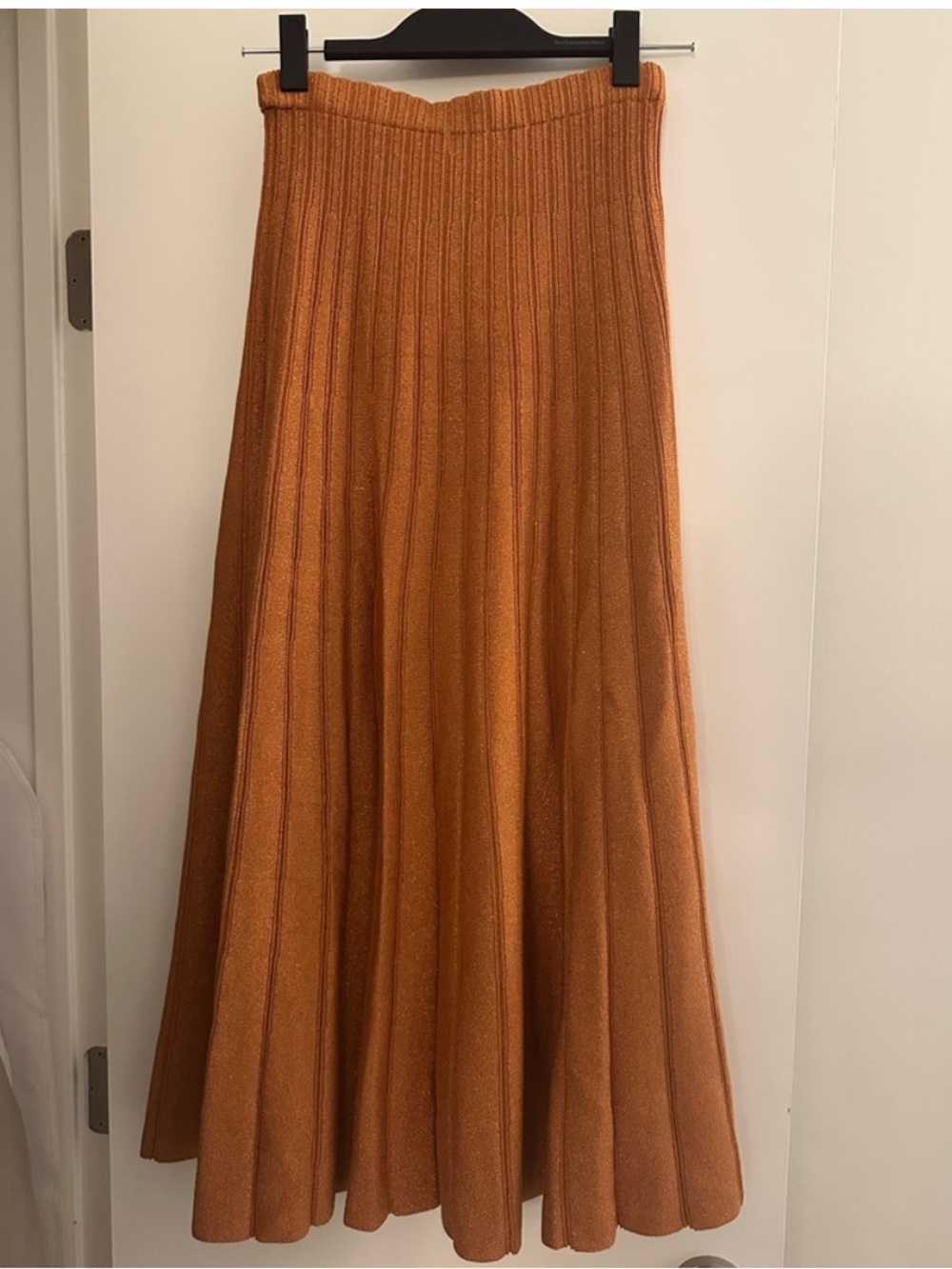 Ronny Kobo Laney Ribbed Knit Midi Skirt and Tank in Burnt Orange Size Medium - Picture 4 of 7